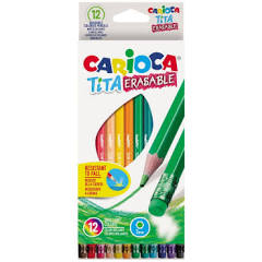 Carioca Tita - Pastello colorato - colori assortiti brillanti - 3 mm - pacco da 12